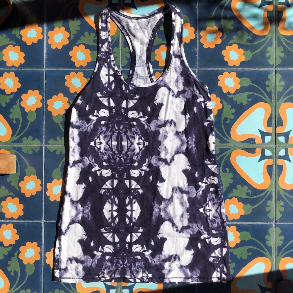 Cool Racerback RARE Ink Blot White Deep Indigo